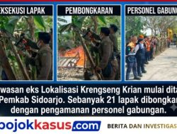 21 Lapak Eks Lokalisasi Krengseng Sidoarjo Dibongkar Pemkab Sidoarjo.