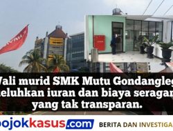 Biaya Sekolah Tak Jelas, Wali Murid SMK Mutu Gondanglegi Minta Transparansi Iuran Sekolah.