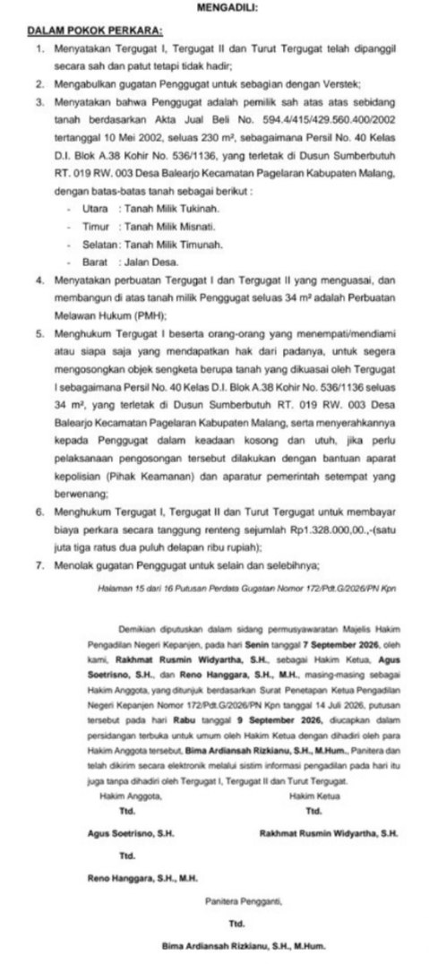 Sengketa Tanah Balearjo